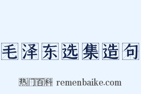 毛泽东选集造句是什么意思的图片